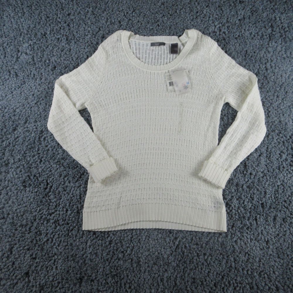 Liz Claiborne Sweater Womens Large White Long Sleeve Pullover NWT